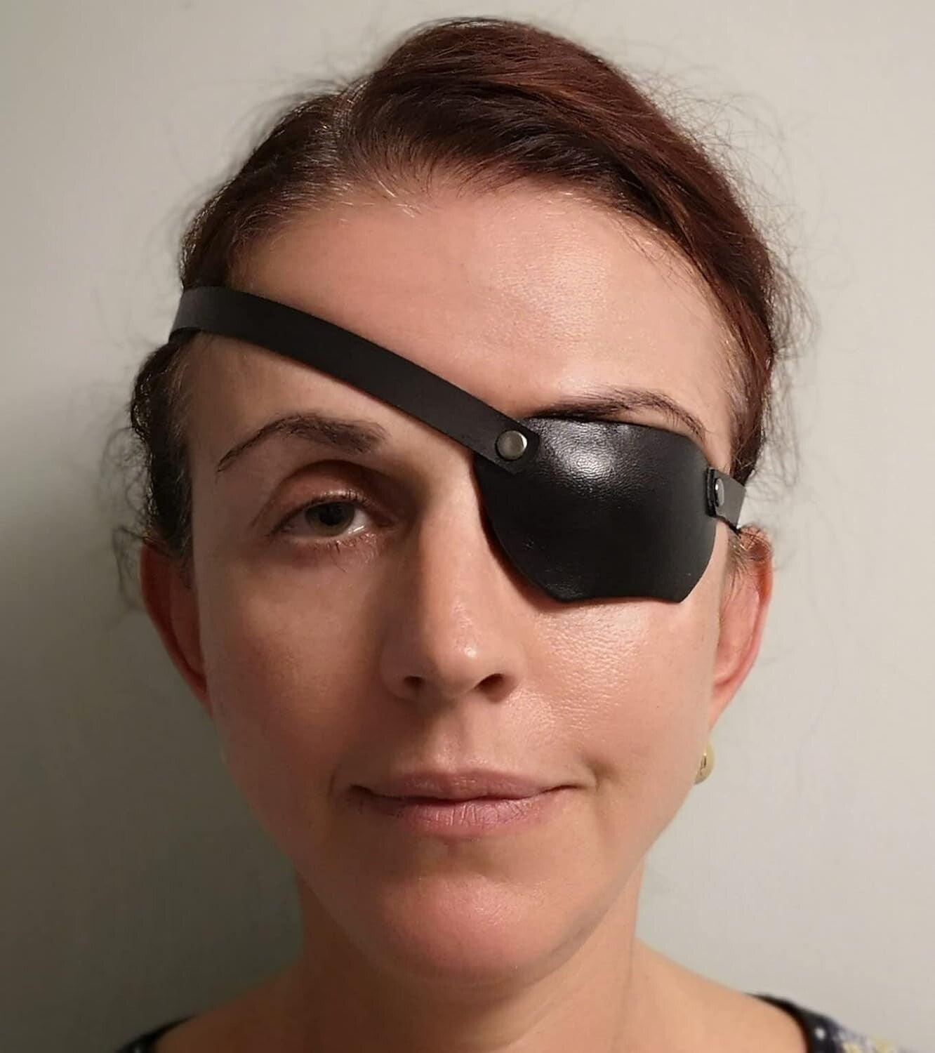 Handmade Real Leather Eye Patch for the Left Eye - Adjustable Comfort Solution