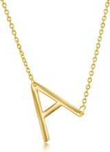 Load image into Gallery viewer, Dainty Handmade Sideways Initial Necklaces in 14k Gold or Silver | Perfect Gift