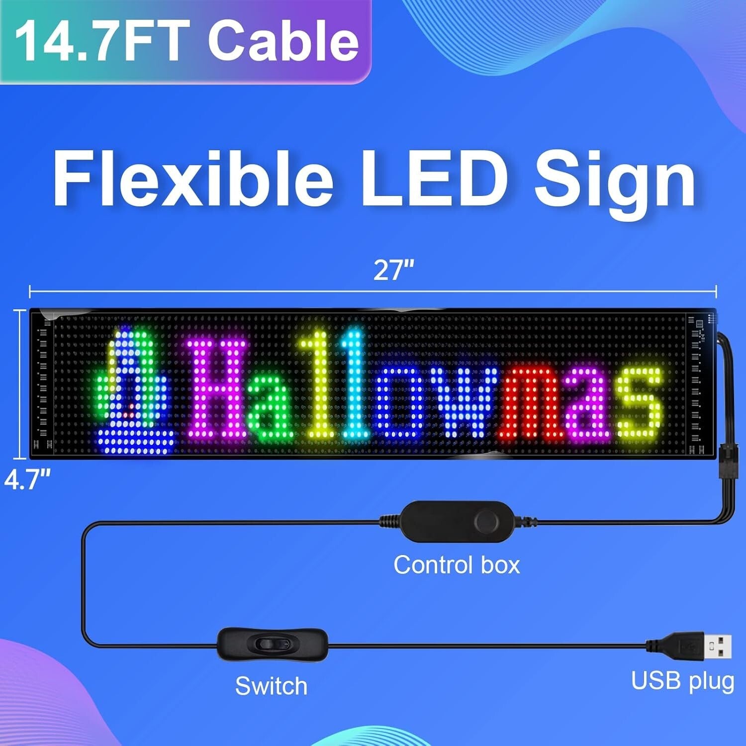 Flexible Outdoor LED Sign with Custom Animation and DIY Features - USB Powered