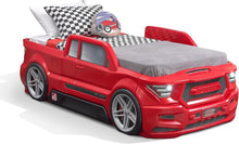 Load image into Gallery viewer, Vibrant Red Twin Car Bed with Working Headlights - Ideal for Creative Toddlers