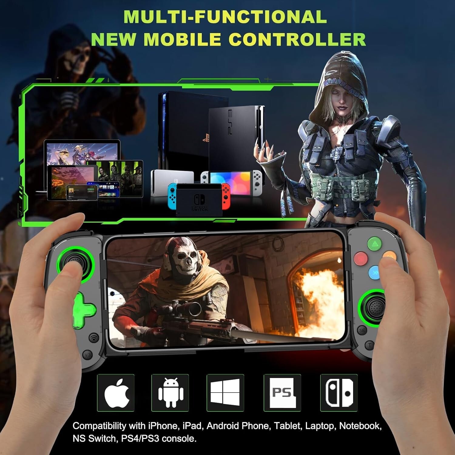 Turbo & 6-Axis Gyro Mobile Gaming Controller for Seamless Streaming Experience