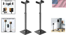 Load image into Gallery viewer, Sleek 34" to 43.3" Adjustable Speaker Stands with Concealed Cables – Alloy Steel