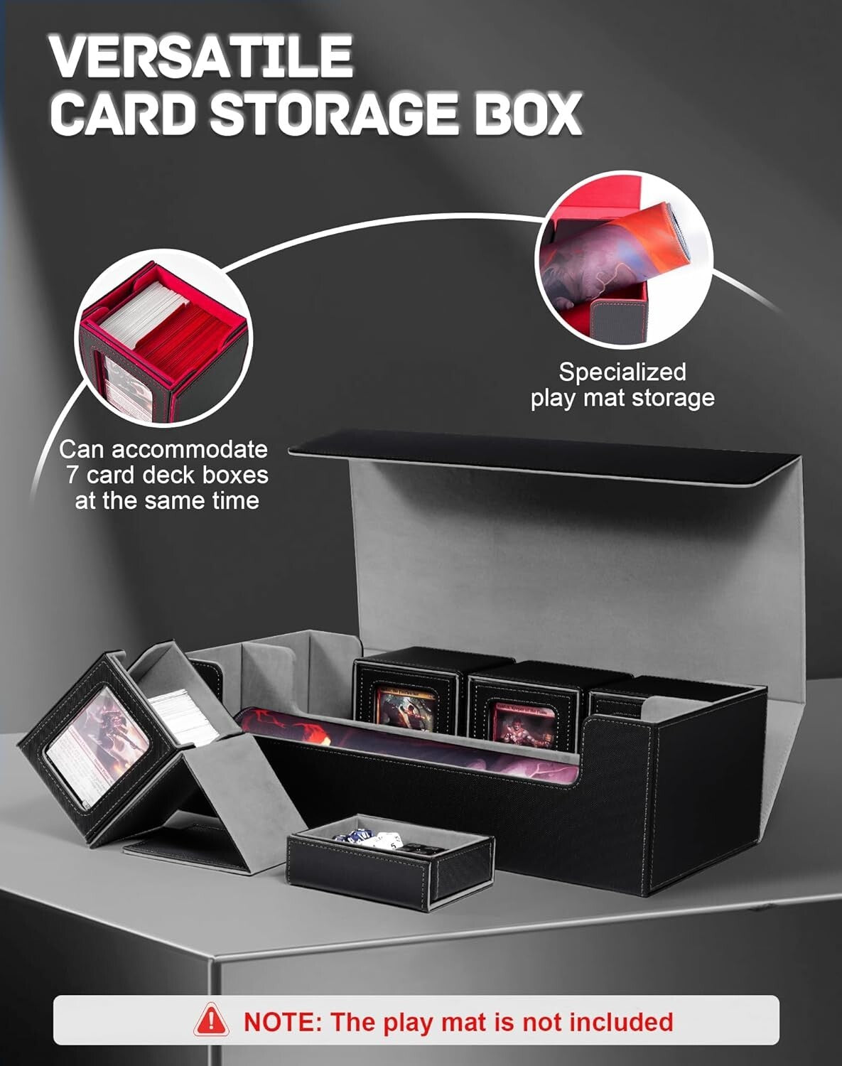 Deluxe 5-in-1 TCG Card Storage Box with Magnetic Closure & 4 Commander Decks