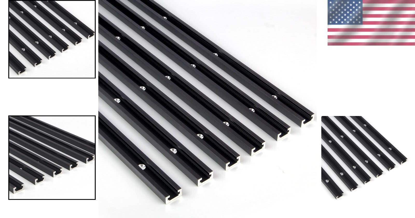 Adjustable Woodworking T-Tracks Set - 36 Inch with Predrilled Mounting Holes