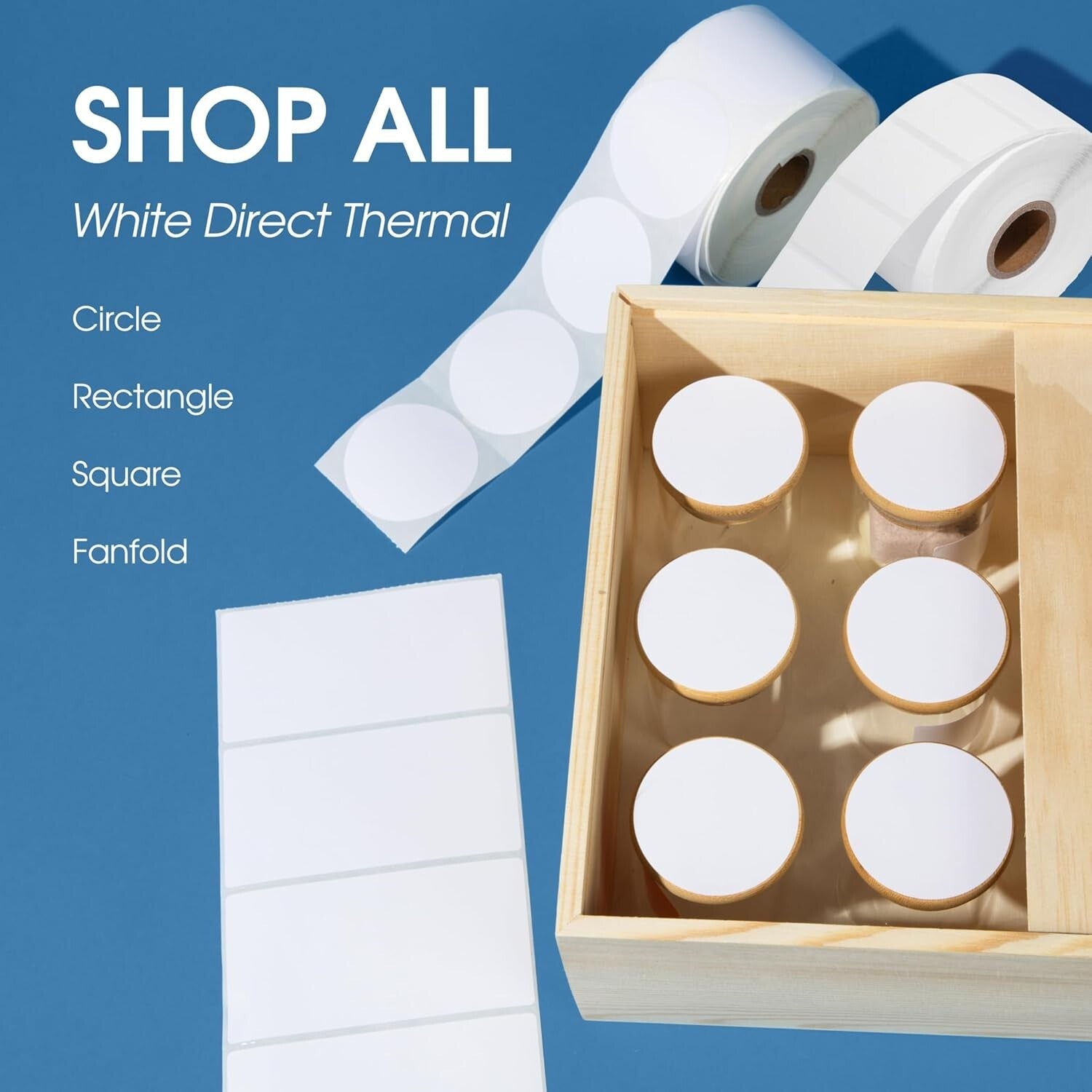 10 Rolls of 2" x 1" Perforated Thermal Labels - Eco-Friendly & Clear Printing