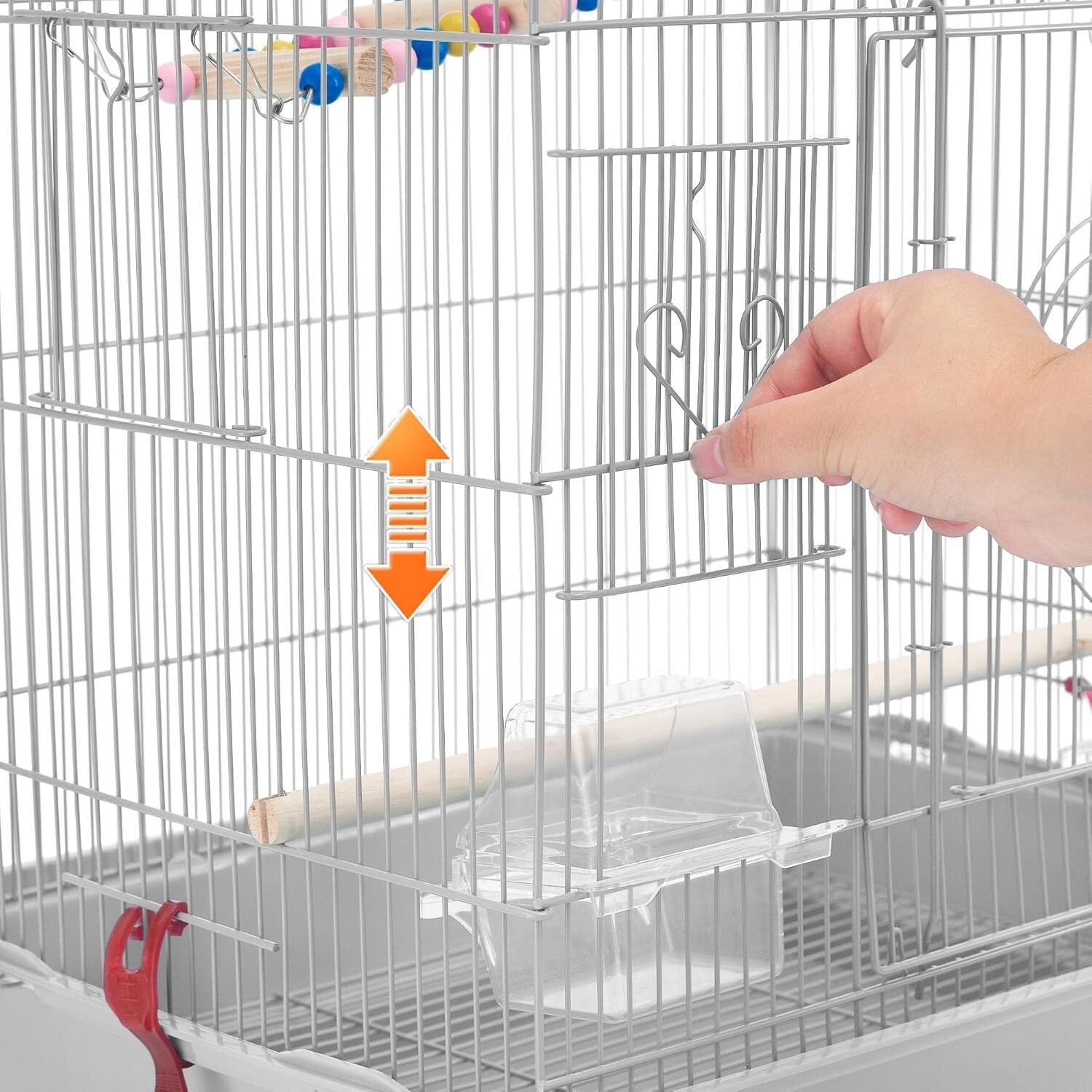 Elegant 39-Inch Bird Cage for Budgies and Finches with Simple Cleaning Features