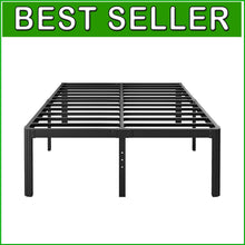 Load image into Gallery viewer, Squeak-Free Full Size Bed Frame with Round Corners - Easy Assembly in Black