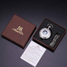 Load image into Gallery viewer, Stylish 47mm Skeleton Pocket Watch with Engraving - Perfect Gift for Men &amp; Women