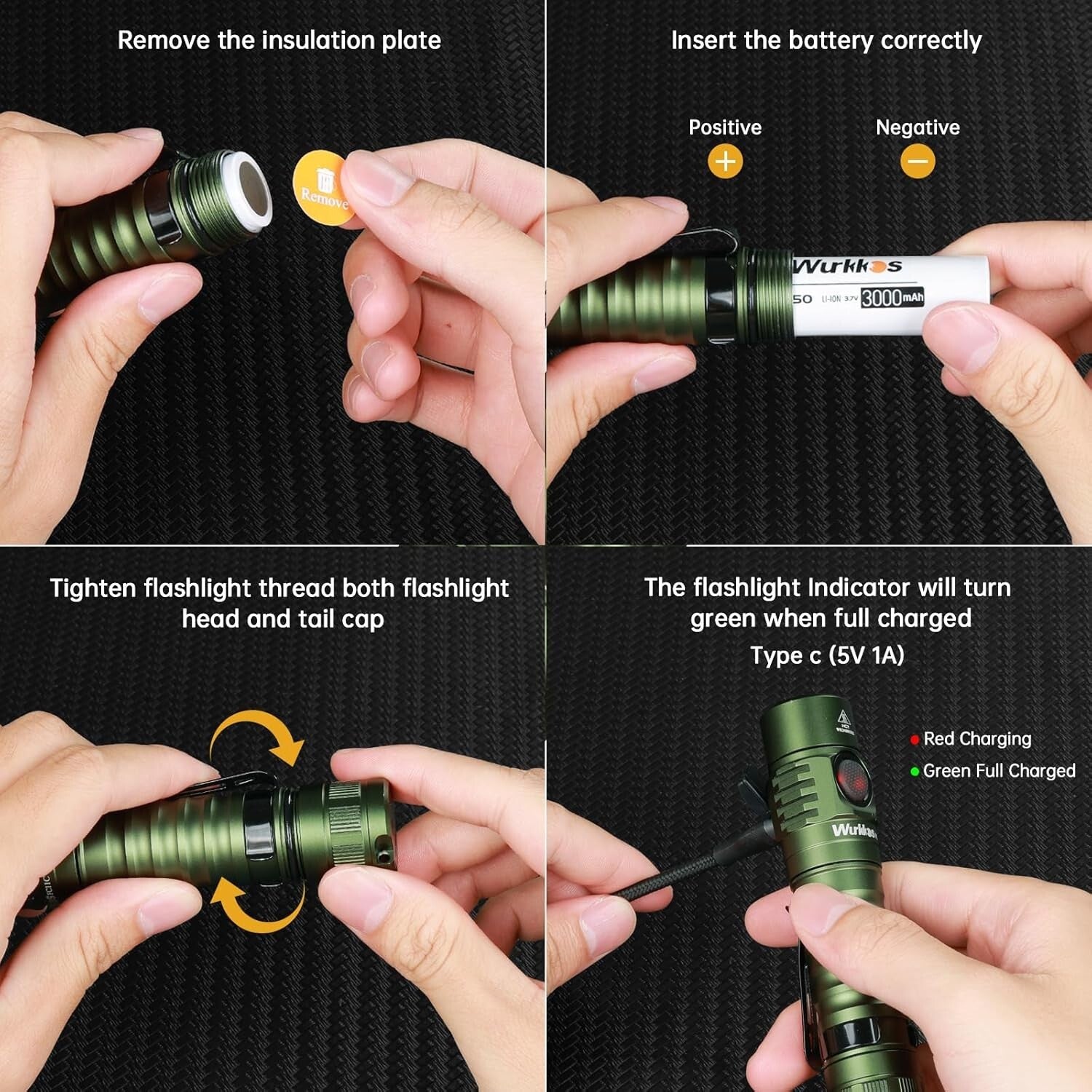 Compact Rechargeable LED Flashlight - IP68 Rated Waterproof & Magnetic Tail Cap