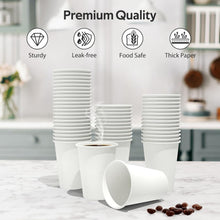 Load image into Gallery viewer, Food Safe 12 oz Disposable White Paper Cups - Perfect for Hot &amp; Cold Drinks