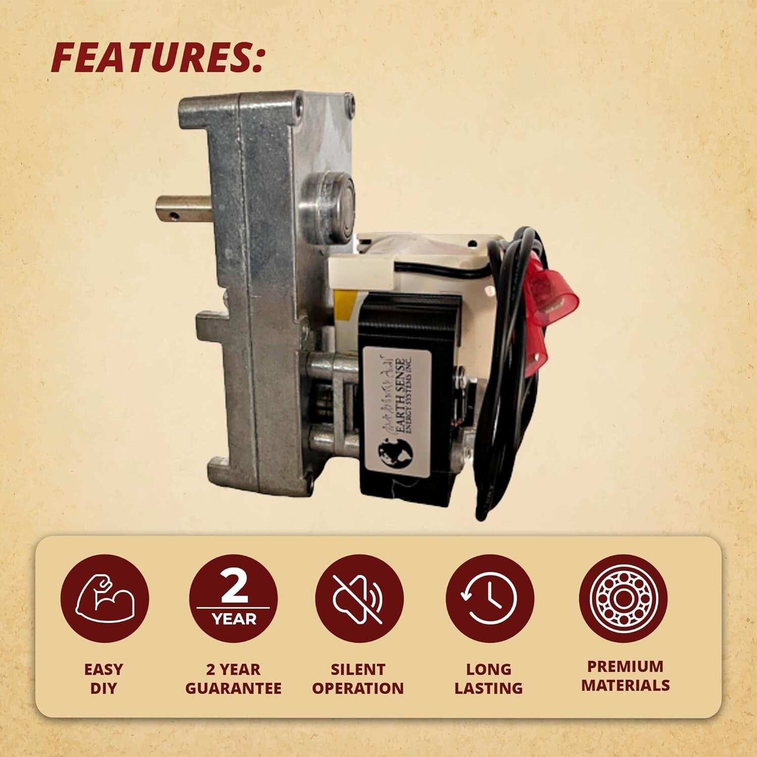 2 Pack Auger Motors for Englander 1 RPM Stoves - No Overheating, Easy Wire Leads