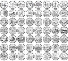 Load image into Gallery viewer, Mint State 56 Quarters Coin Map Book - Collectible State &amp; National Park Series
