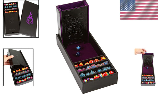 Portable PU Leather Dice Tray and Tower - Ultimate Dungeons & Dragons Storage