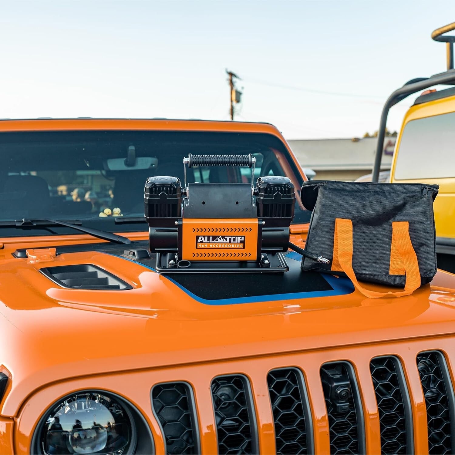 Compact Dual Cylinder Tire Inflator with Digital Gauge - 12V Heavy Duty Pump