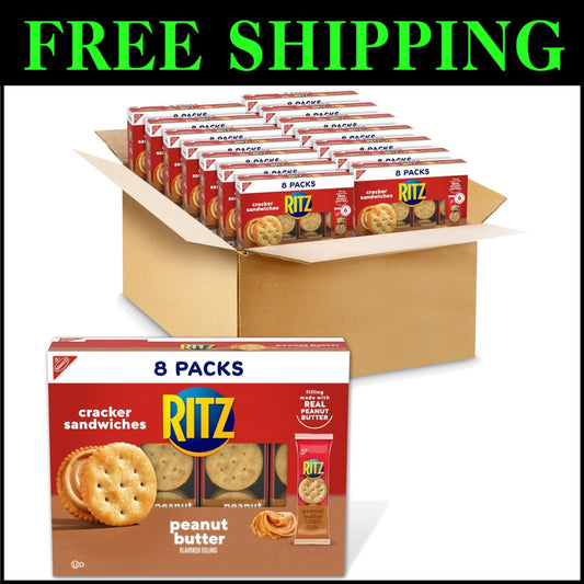 Convenient 112-Pack Peanut Butter Sandwich Crackers - Perfect On-the-Go Snack