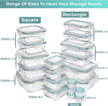 Load image into Gallery viewer, Versatile Airtight Glass Food Storage Containers - 35-Piece Leak-Proof Set