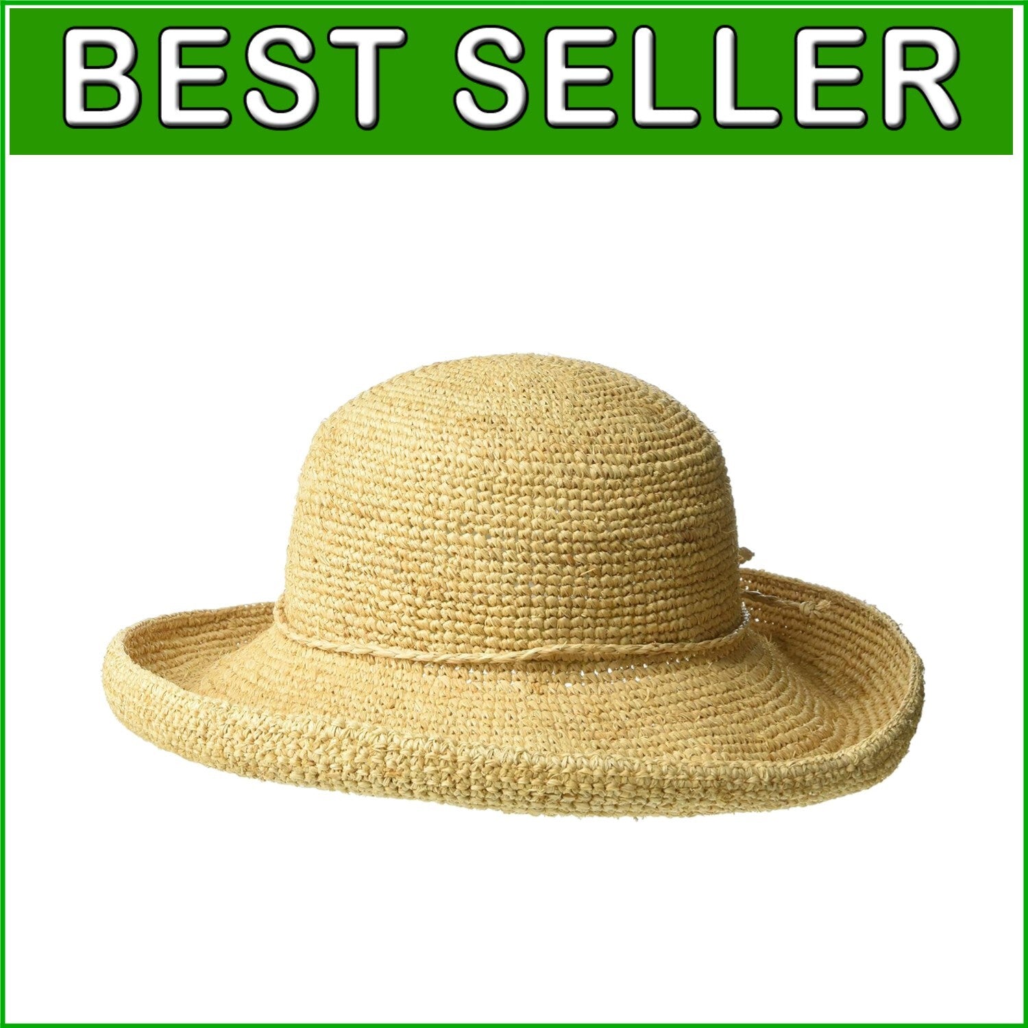 Women’s Durable Raffia Straw Hat - Elegant Summer Accessory with Drawstring