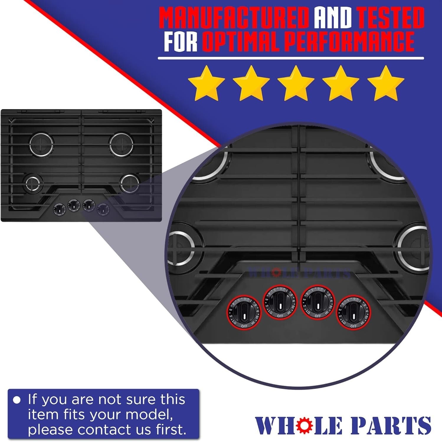 Versatile 4-Pack Oven Control Knobs - Compatible with Select Kenmore & Jenn Air