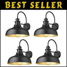Load image into Gallery viewer, Farmhouse Gooseneck Barn Light Sconce in Black - Durable Entryway Illumination