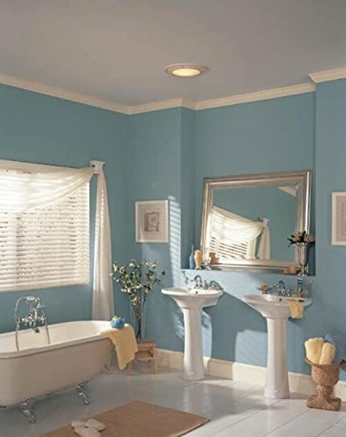 Efficient 100 CFM Bathroom Exhaust Fan & Night Light - Modern White Design