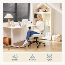 Load image into Gallery viewer, Comfortable Armless Criss Cross Chair with Wheels – Ideal for Study and Office