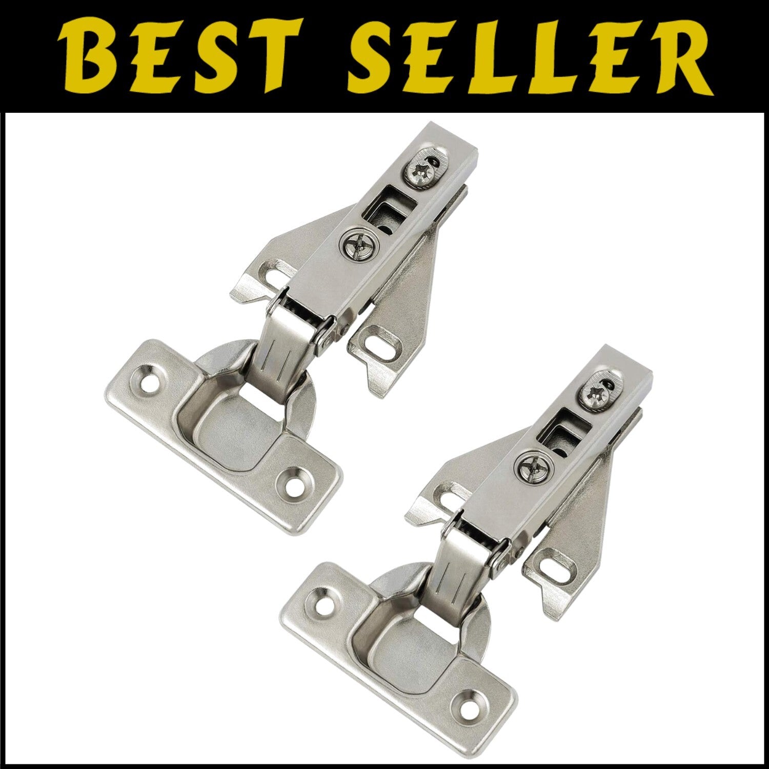 Durable Iron Concealed Hinges - 20 Pairs Satin Nickel Kitchen Cabinet Hardware