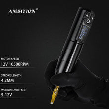 Load image into Gallery viewer, Ergonomic Tattoo Pen Machine - Water-Resistant with RCA Adapter &amp; Charging Cable