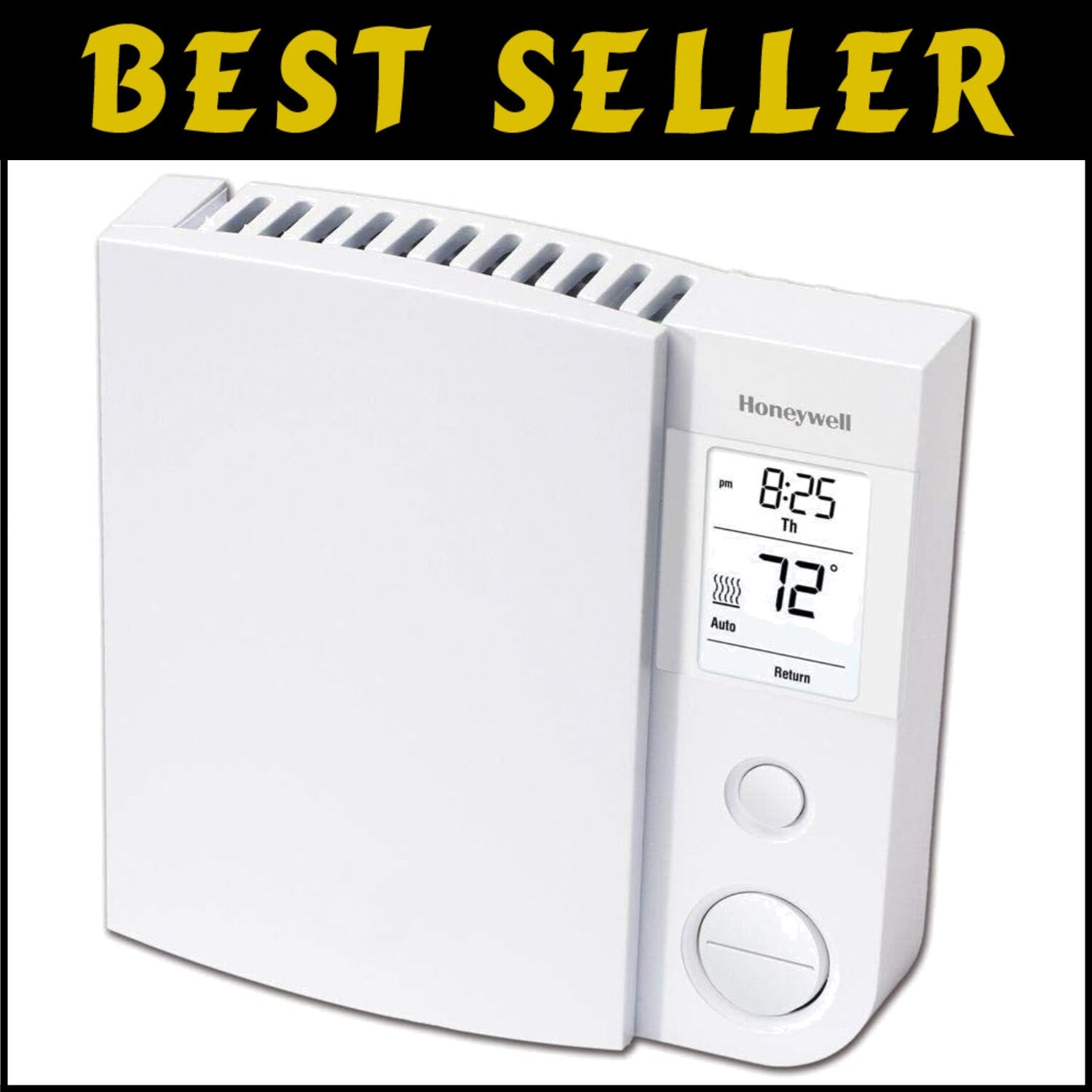 Compact Programmable Thermostat with Backlit Display for Home Electric Heaters