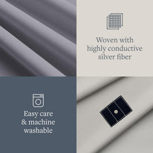 Load image into Gallery viewer, California King Organic Fitted Grounding Sheet with Silver Fiber - Gray 400TC