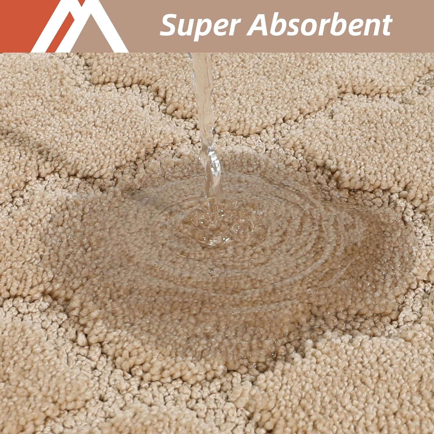 Soft, High Pile Kitchen Rugs [2 PCS] - Water-Resistant & Machine Washable