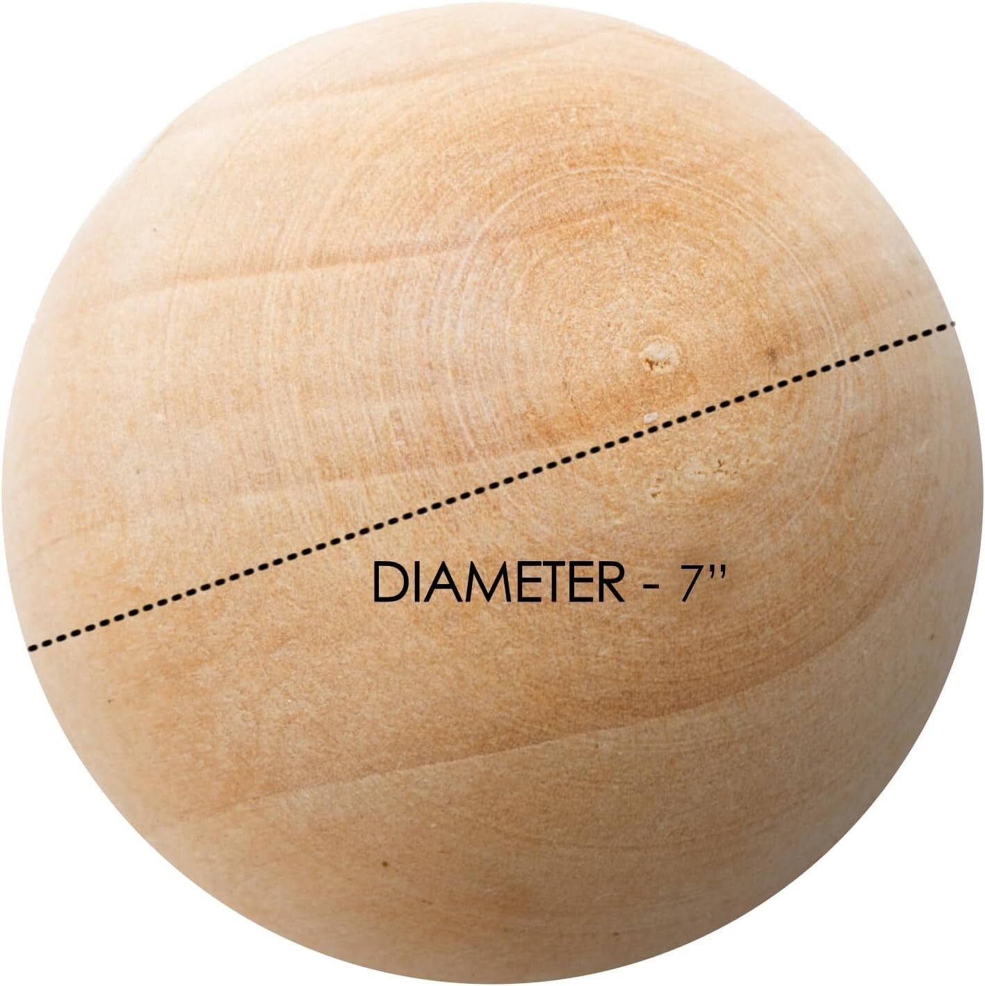 7-Inch Natural Wood Craft Balls - Perfect for DIY Decor & Projects (Set of 2)