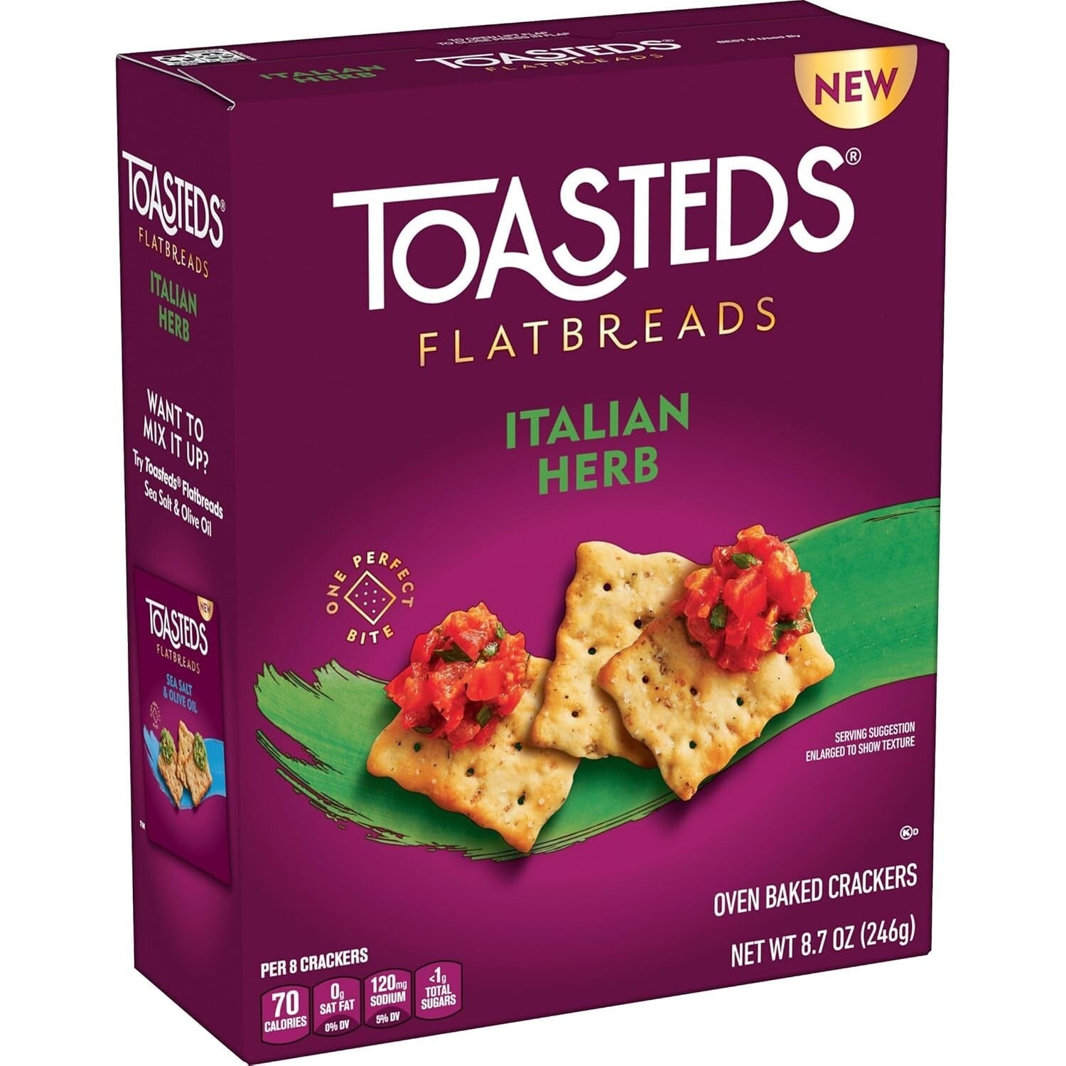 Versatile Italian Herb Flatbreads - Ideal for Dips, Cheese & More - 12 Pack