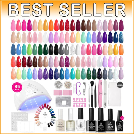 Beetles Gel Polish Kit: 55 Glossy Colors & Nail Tools - Perfect Gift for Her