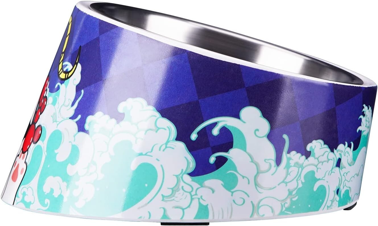 Non-Spill 15° Slanted Pet Bowl for Dogs & Cats - Modern & Functional Design