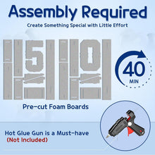 Load image into Gallery viewer, DIY Light-Up Number 50 - Silver Foam Decoration for Birthday or Anniversary