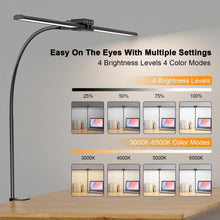 Load image into Gallery viewer, 24W LED Desk Lamp with Flexible Clamp - Illuminate Your Home Office Elegantly