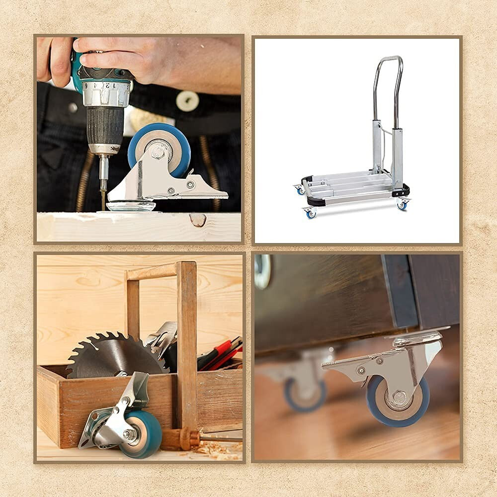 Heavy-Duty 2" Swivel Casters - 24 Pack with Locking Brake for Any Surface