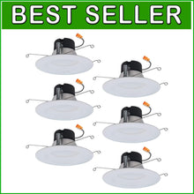 Load image into Gallery viewer, All-in-One 5/6 Inch Recessed LED Retrofit Can Lights - 3CCT, 6-Pack, Energy Star