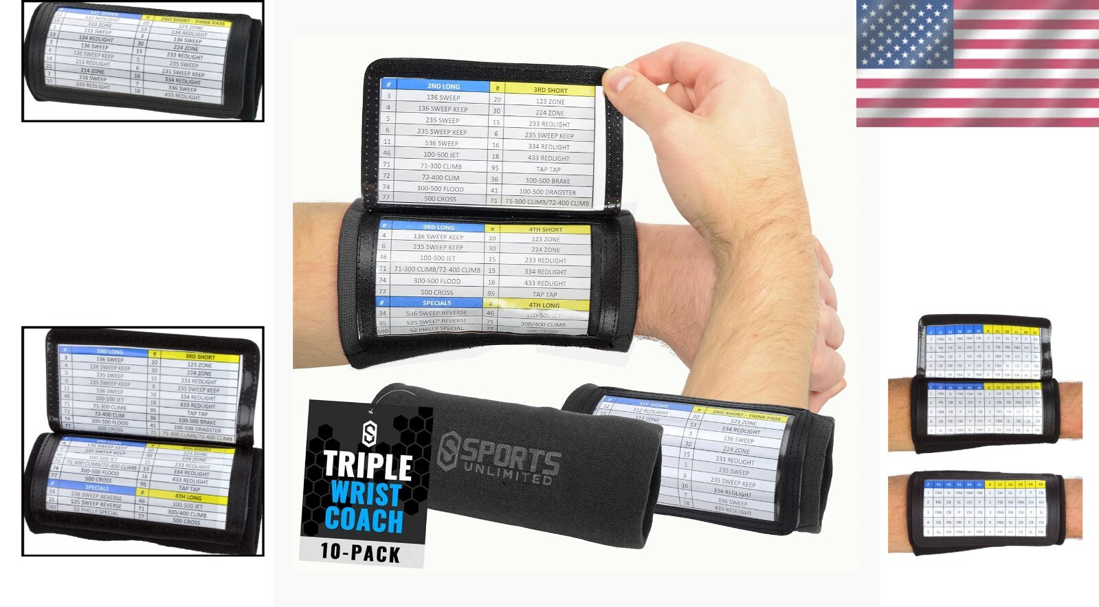 Versatile 10 Pack Youth Wristbands - Ideal for Football, Baseball & Softball