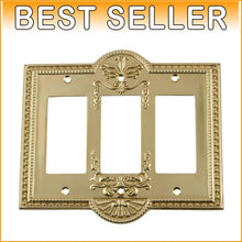Load image into Gallery viewer, Vintage-Inspired Unlacquered Brass Wall Switch Cover - Greek Revival Charm