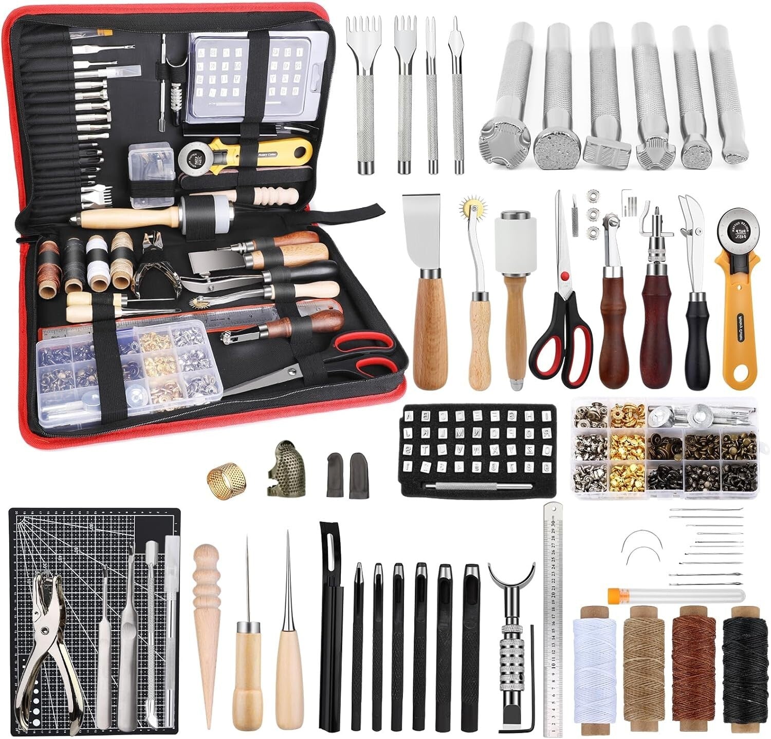 DIY Leather Tooling Kit for Creative Projects - Compact and Portable Design