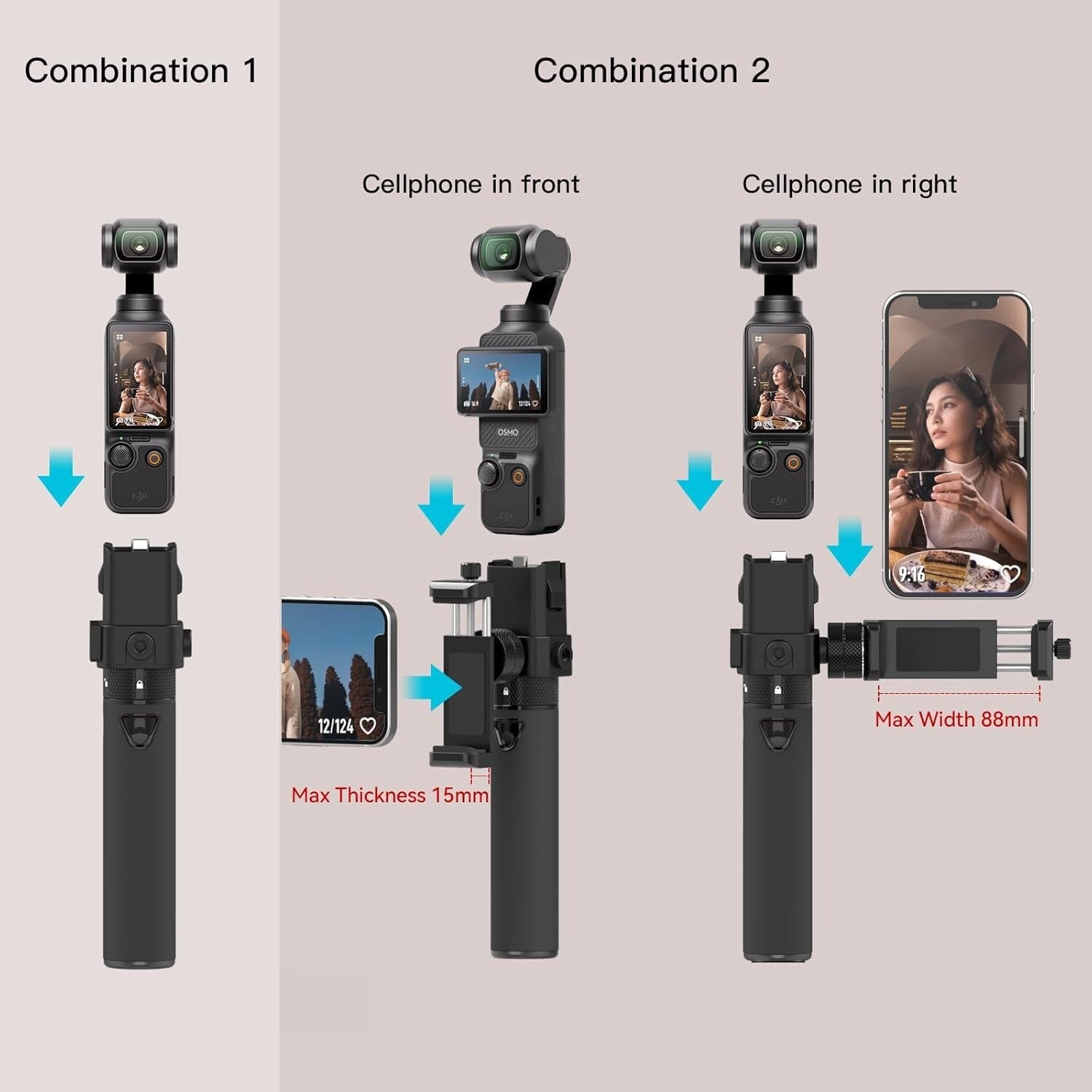 Lightweight Power Bank & Holder for DJI Osmo Pocket 3 - 4 Hour Battery Extension