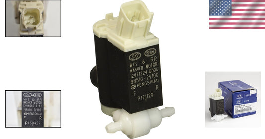 Authentic Windshield Washer Motor and Pump - 2V OEM Assembly, Lightweight Design