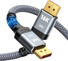 Load image into Gallery viewer, 15FT DisplayPort 2.1 Cable - 54Gbps, 16K@60Hz, Braided with Anti-Interference