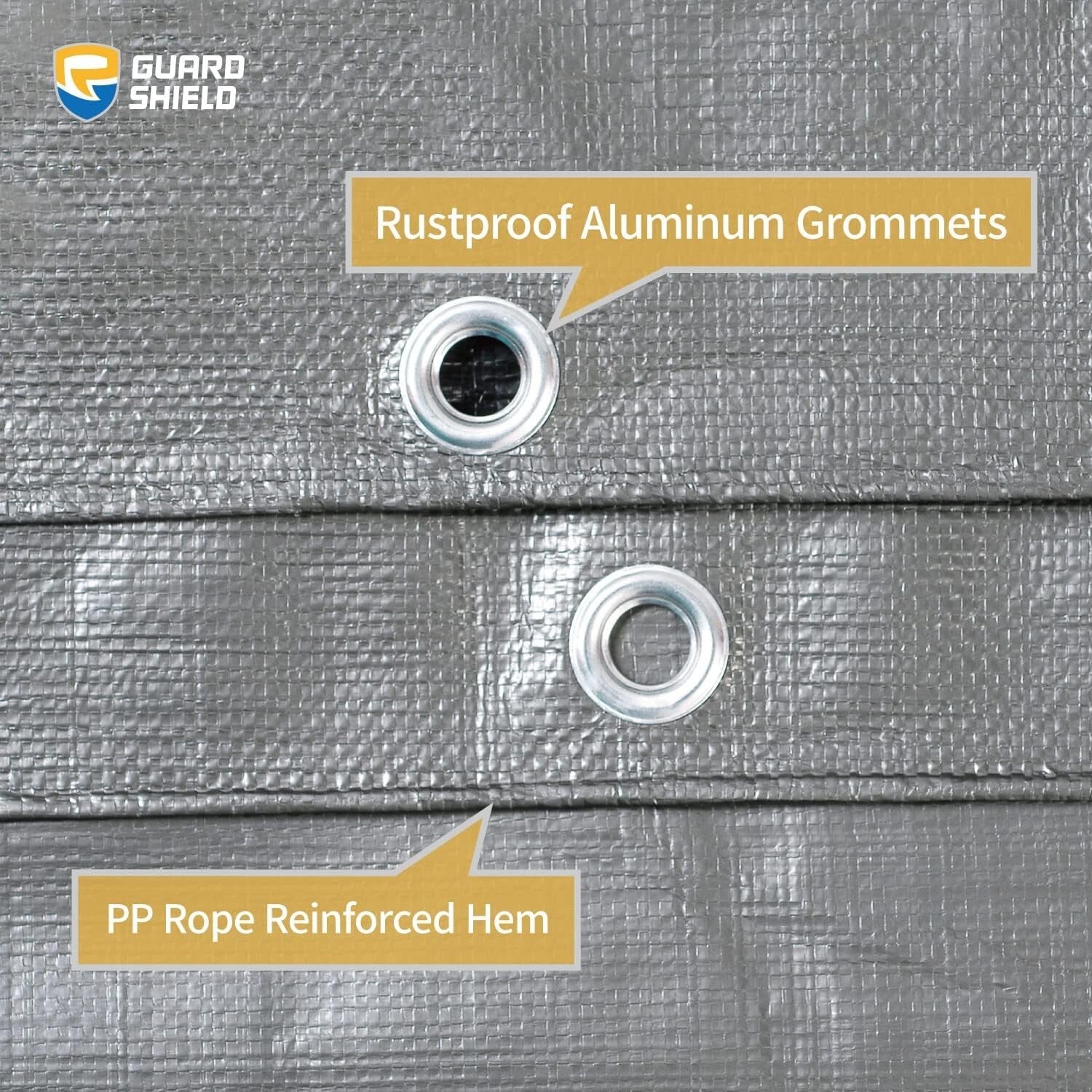 16x20 Heavy Duty Waterproof Tarp - Silver/Black Polyethylene Multi-Purpose Cover