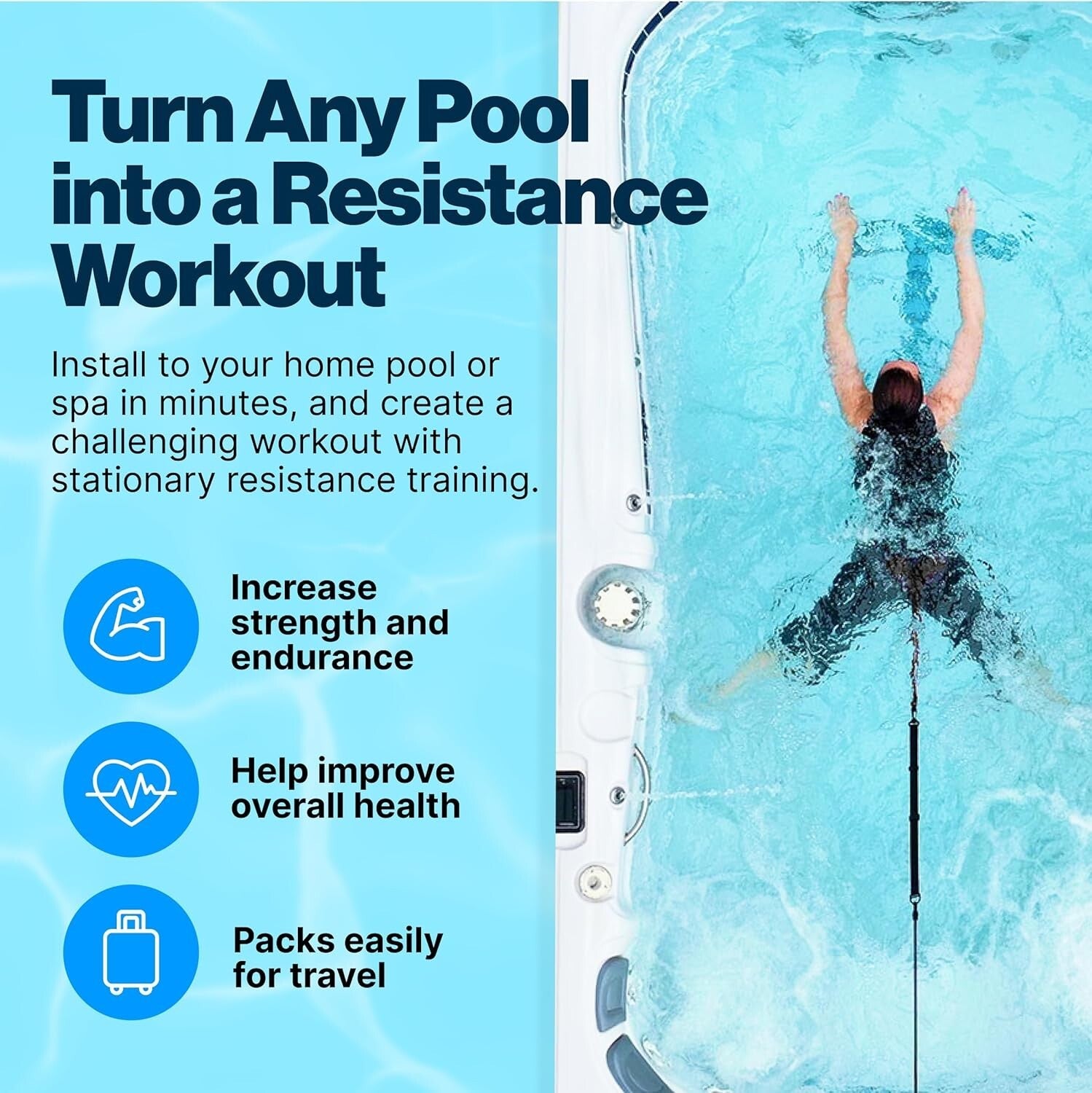 Adjustable Swimming Resistance Belt Pack for Lap Training - Durable & Portable