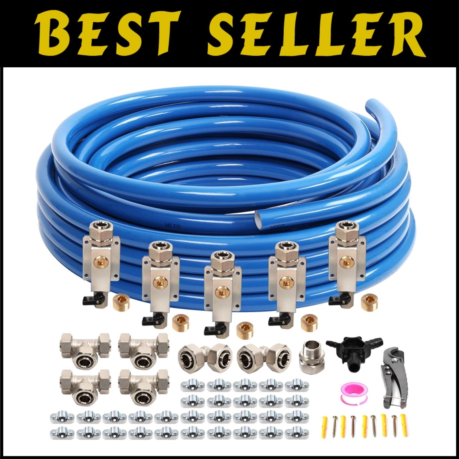 Versatile 3/4" Compressed Air Line Kit, 300FT with Complete Installation Tools