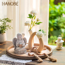 Load image into Gallery viewer, Rustic Luxury Brown Wooden Tray - Beaded Decorative Centerpiece for Living Room