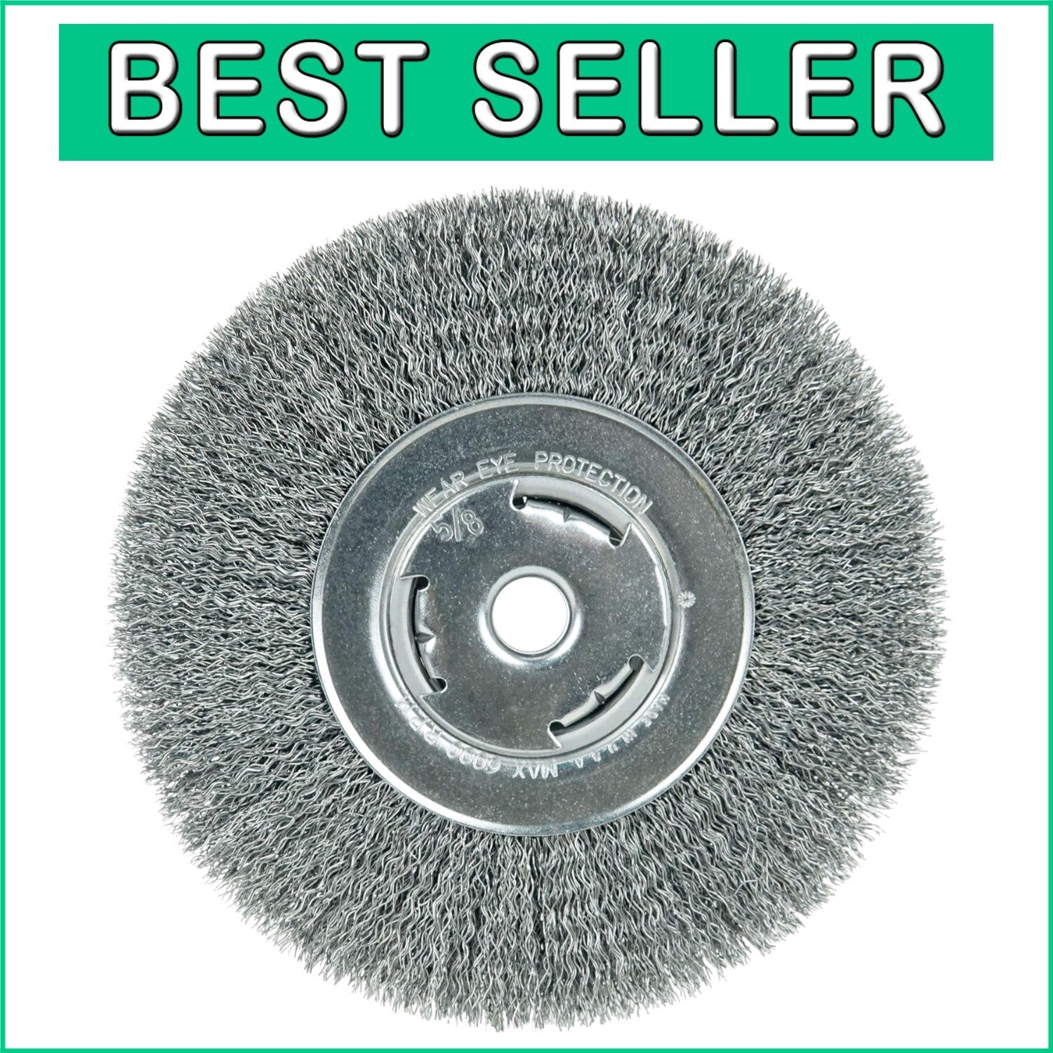Flexible 7-Inch Bench Grinder Wheel with Crimped Wire for Light-Duty Cleaning
