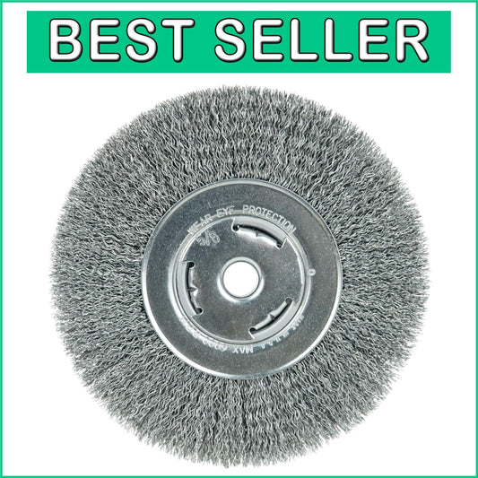Flexible 7-Inch Bench Grinder Wheel with Crimped Wire for Light-Duty Cleaning